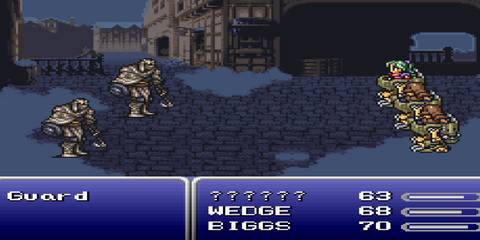 the party battling guards in narshe