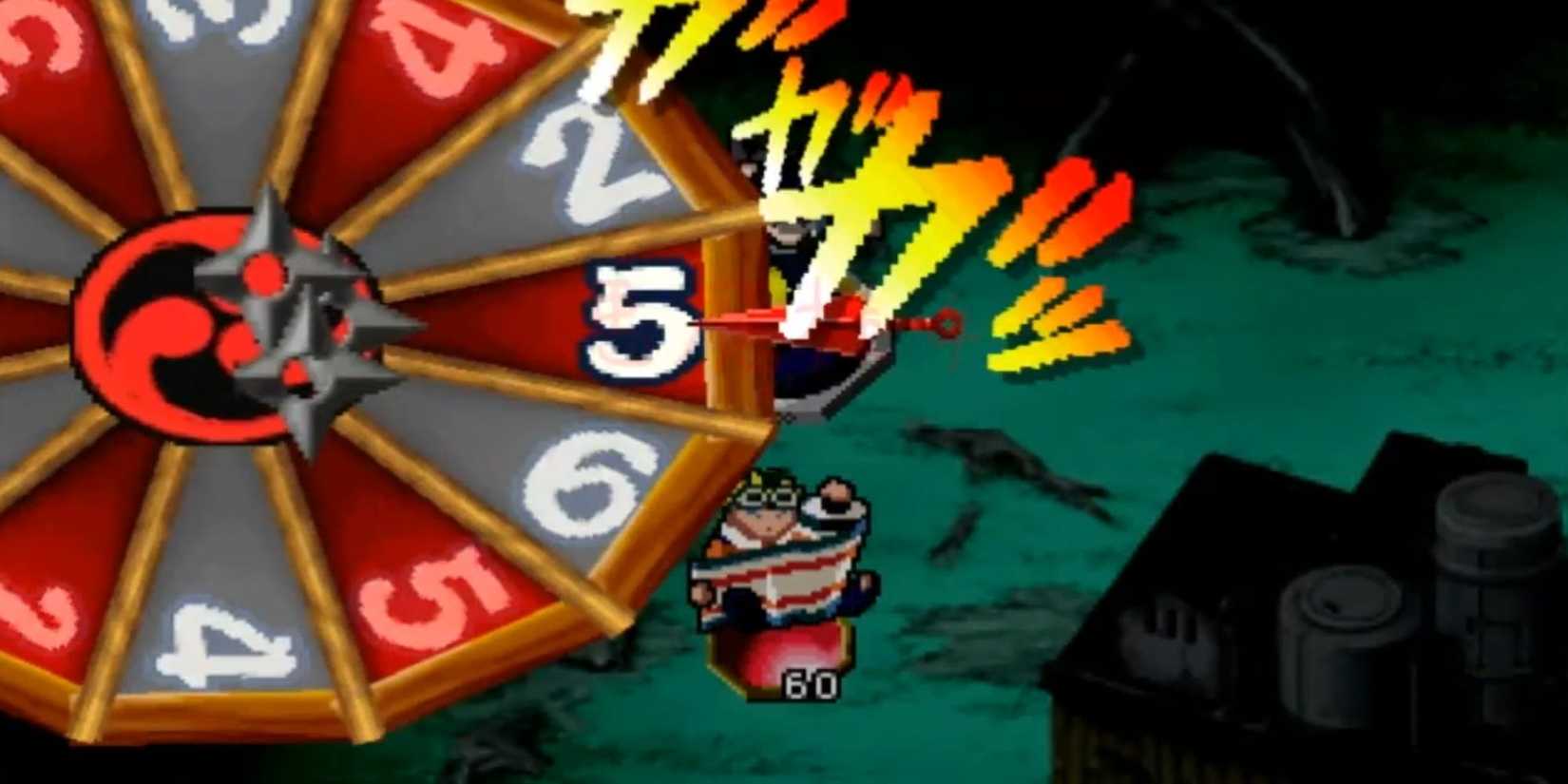 Naruto rolls a dice in Shinobi no Sato no Jintori Kassen.