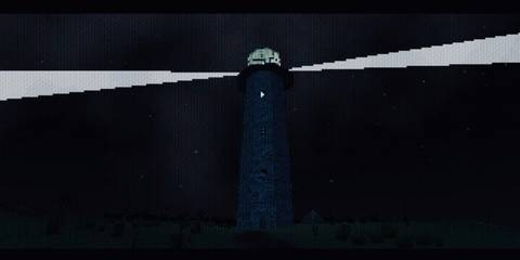 Lighthouse shining through the night