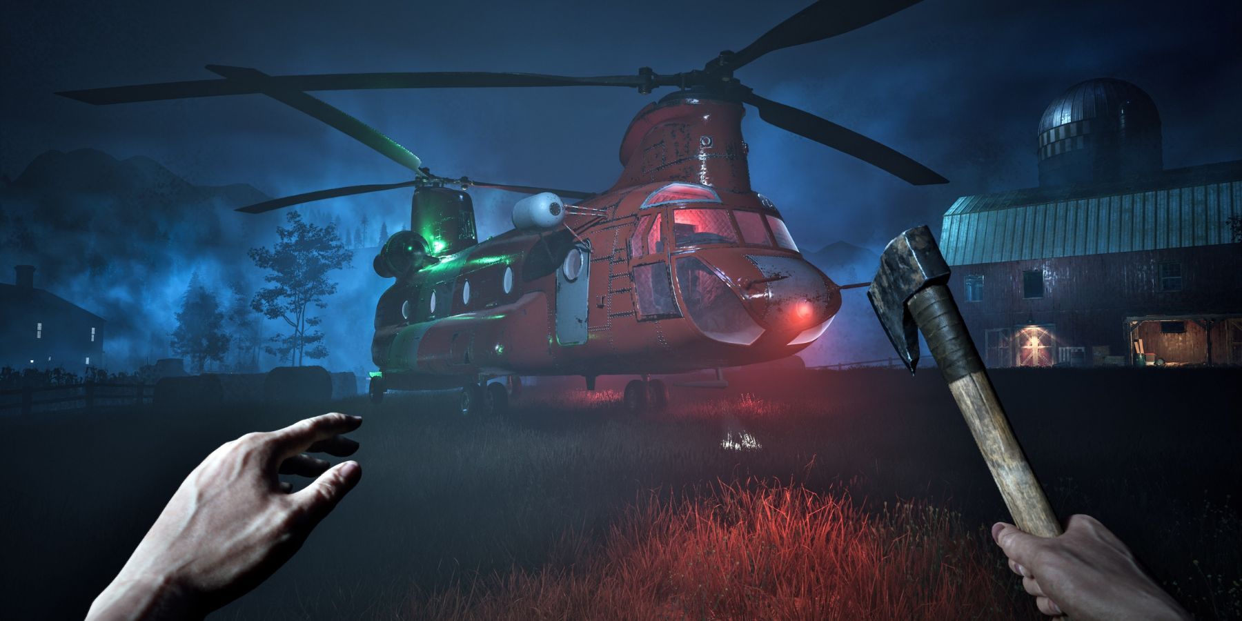 No More Room in Hell 2 screenshot showing a player Responder character in front of a helicopter