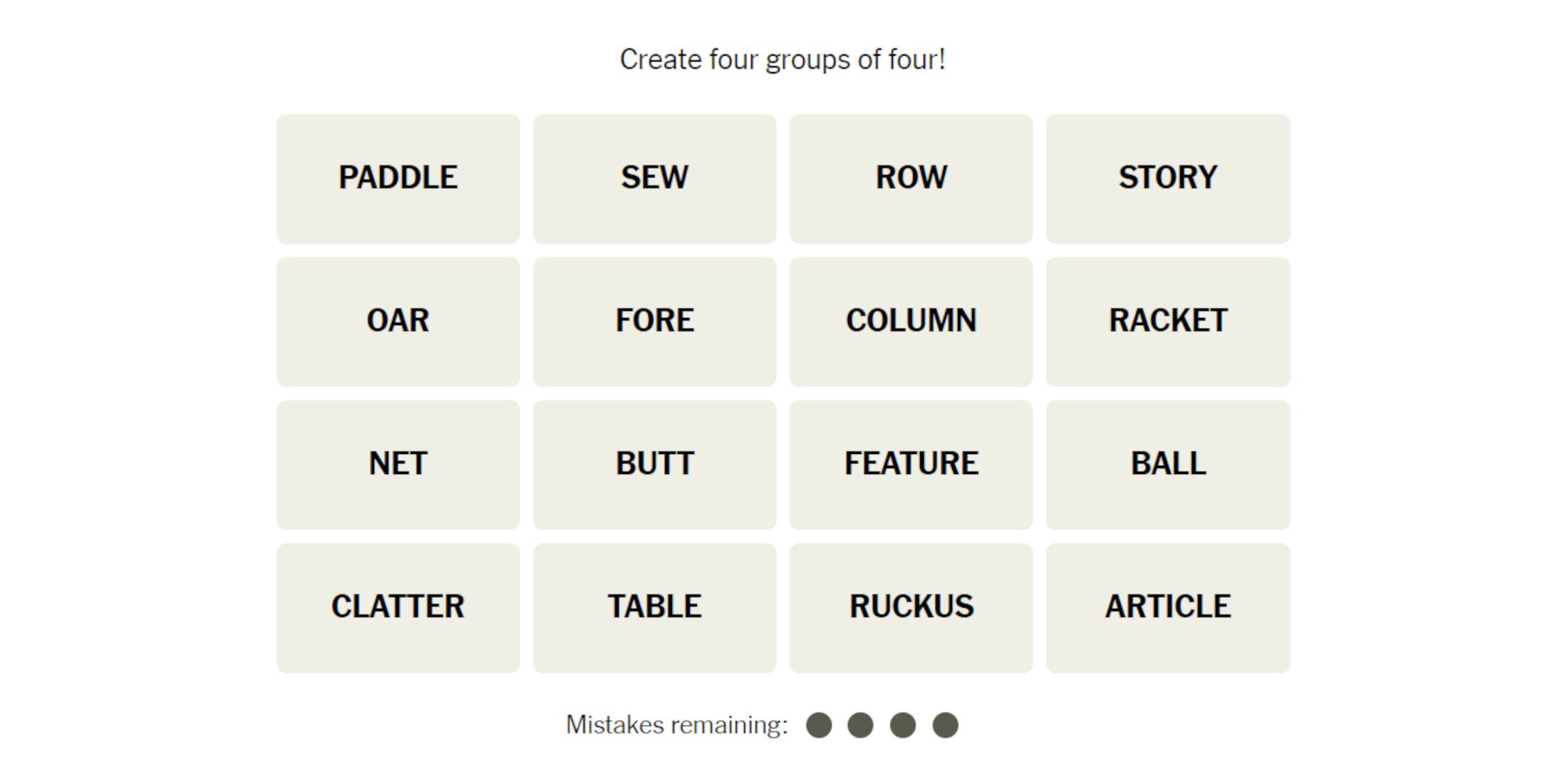 New York Times Connections Hints and Answers for 497 October 20, 2024