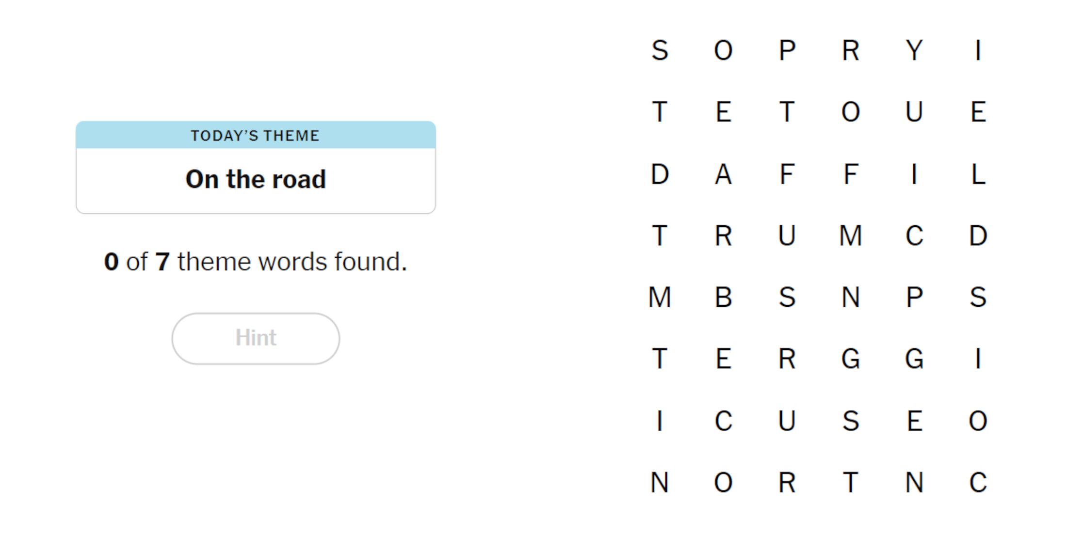 New York Times Strands Hints and Answers for October 23, 2024