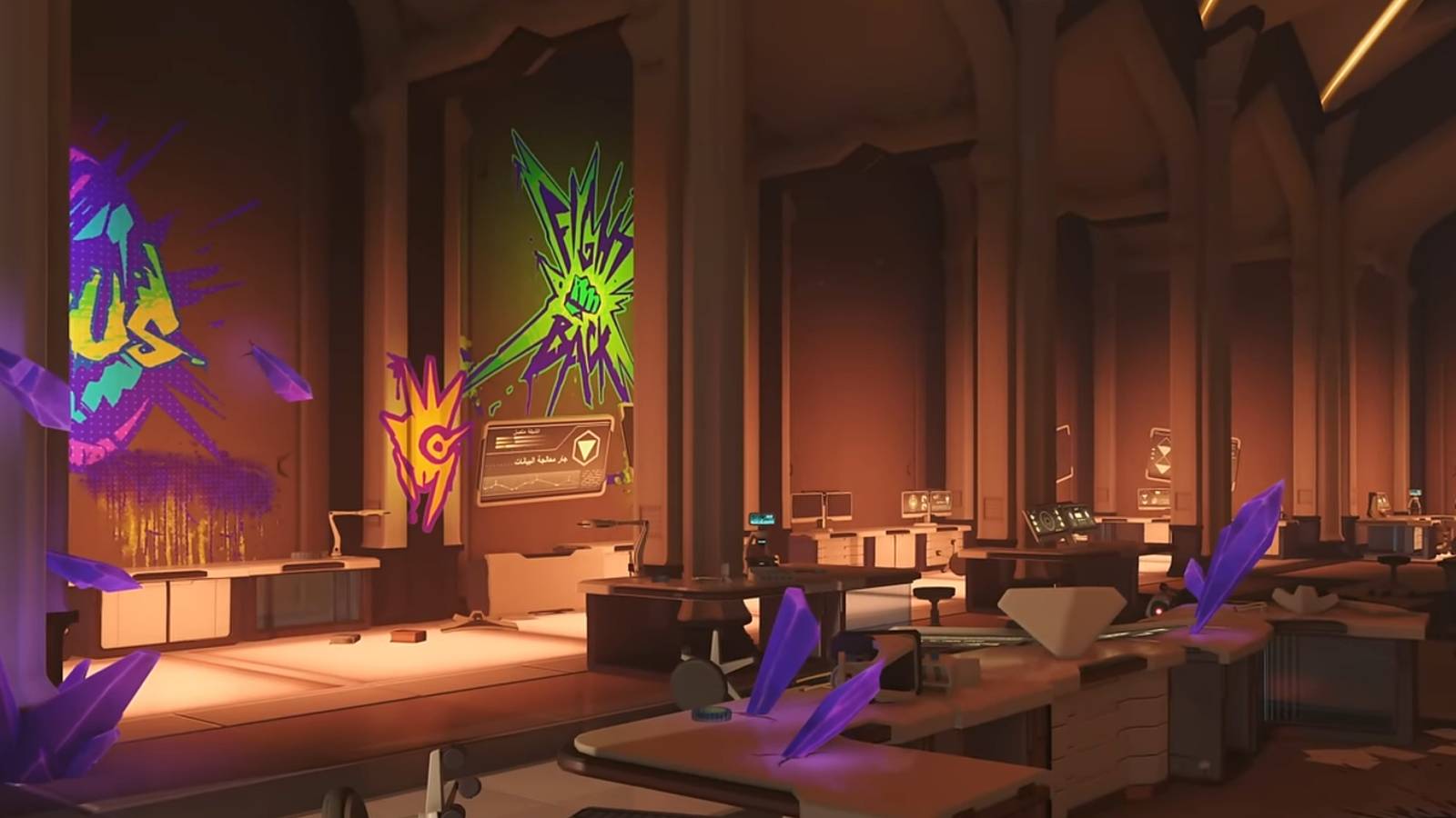 graffiti on the wall of the oasis spawn from overwatch 2