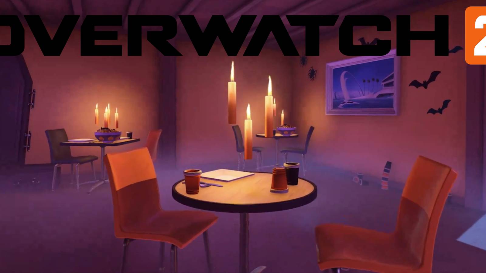 floating candles in a cafe from overwatch 2