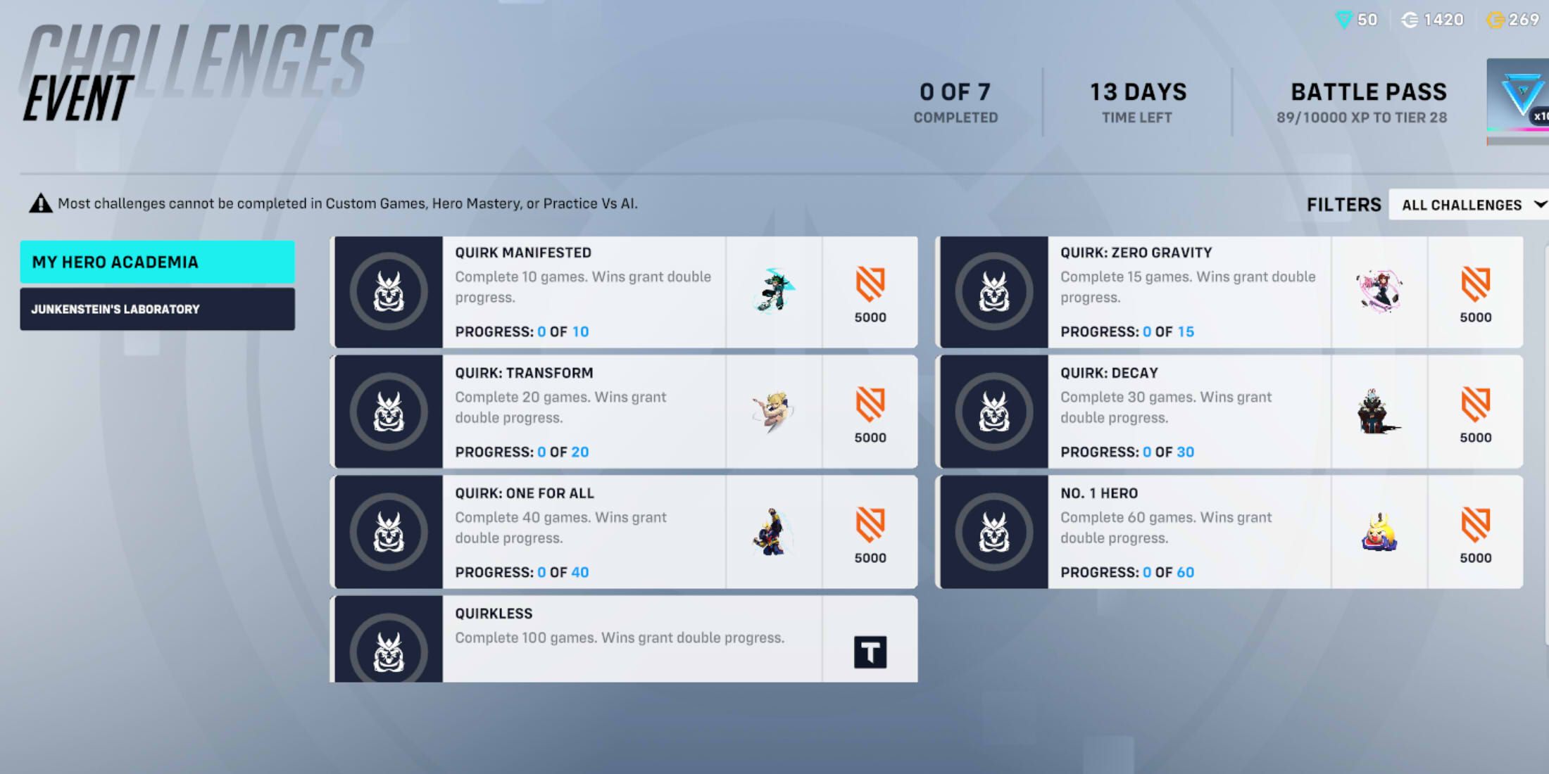 All My Hero Academia Crossover Challenges & Rewards in Overwatch 2