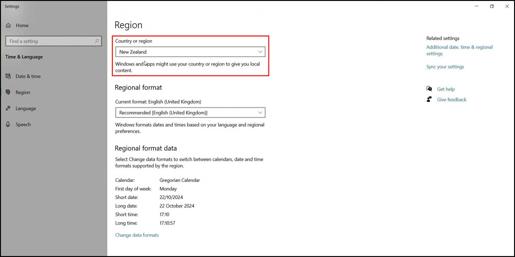 pc-windows-settings-new-zealand-location-change