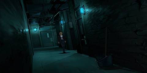 aya walking down a hallway