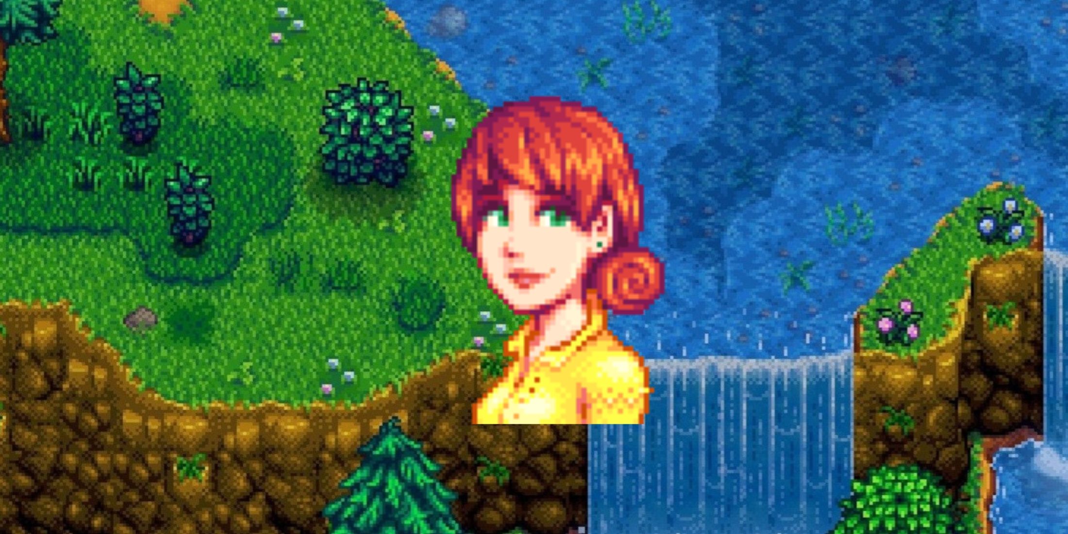 penny icon with waterfall background in stardew valley