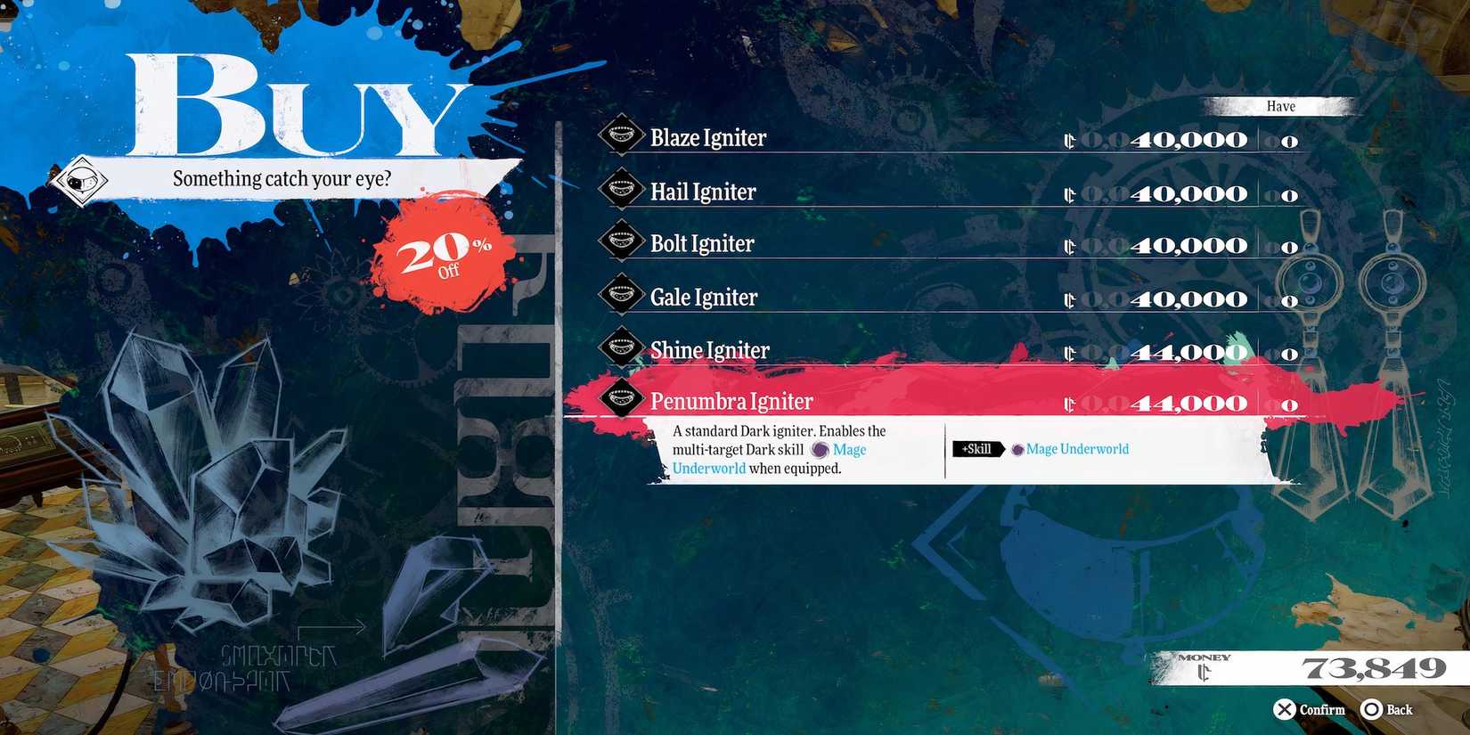 Penumbra Igniter accessory in Metaphor ReFantazio