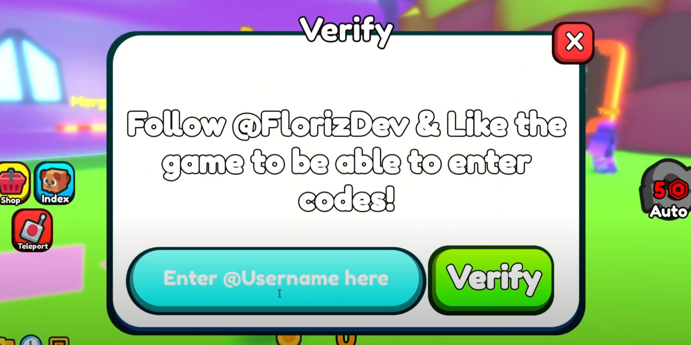 Pet Army codes tab