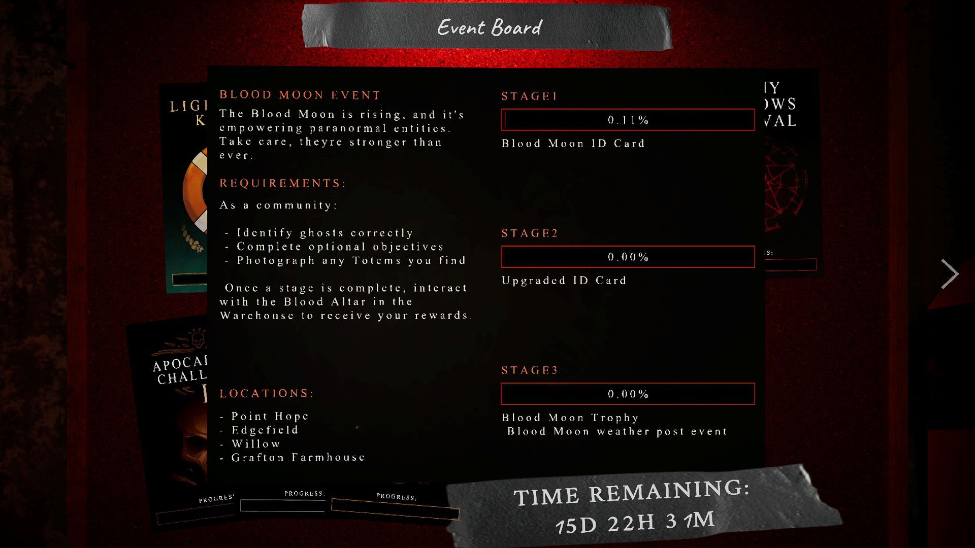 Phasmophobia Blood Moon Event Objectives & Rewards