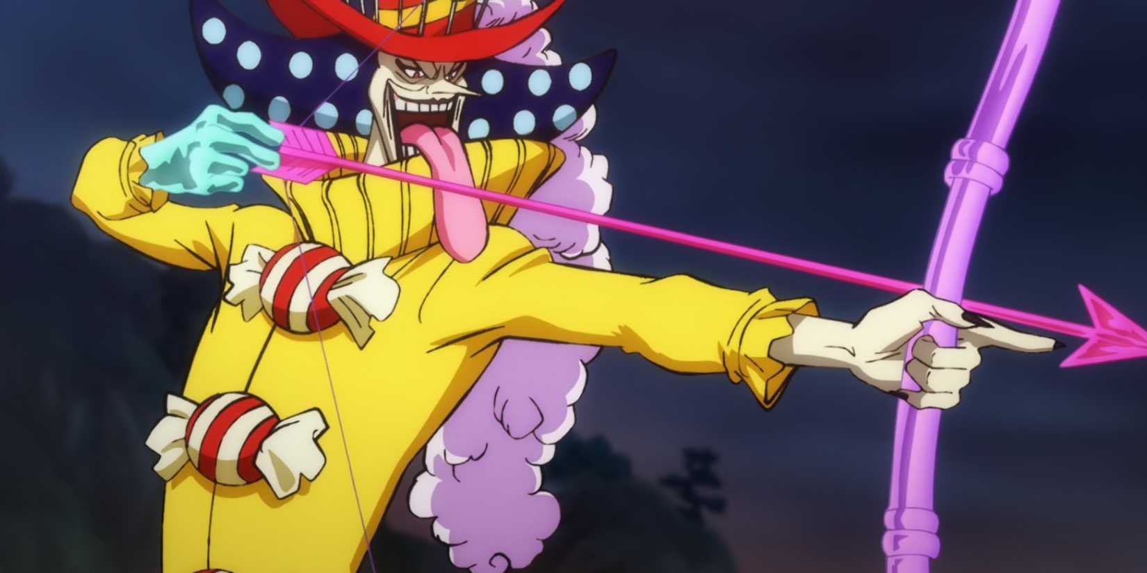 Perospero shooting an arrow  in One Piece