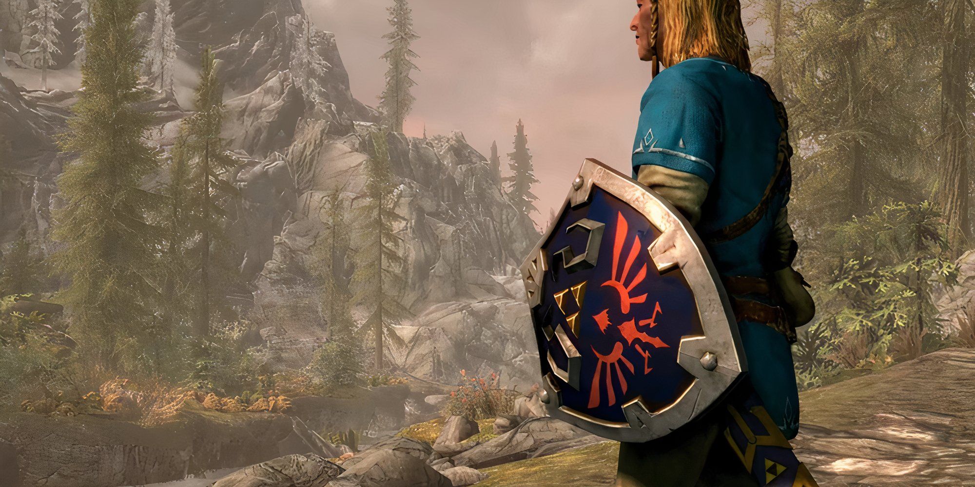 Player character dressed as Link in The Elder Scrolls 5 Skyrim