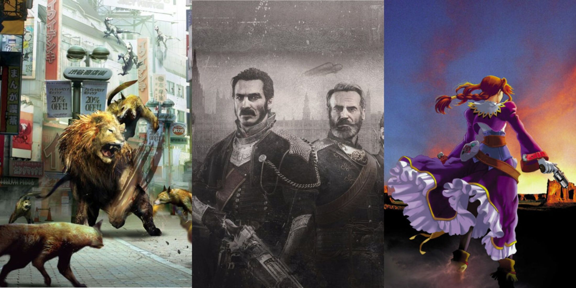 Stills from Tokyo Jungle, Order: 1886, and Wild Arms 3