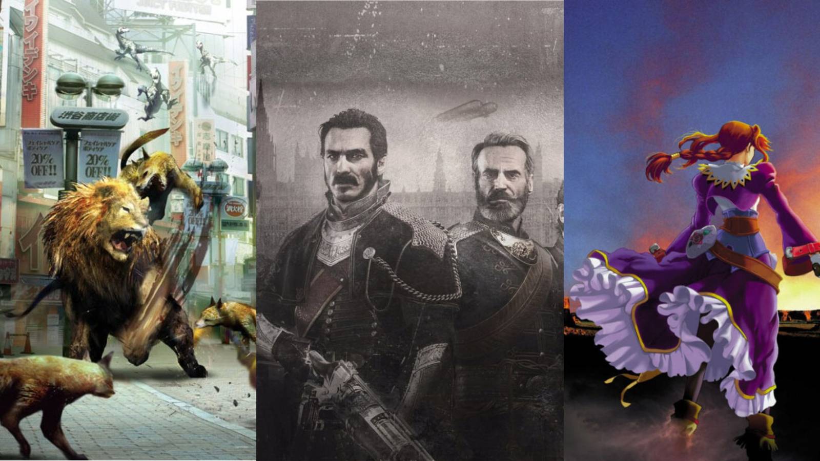 Stills from Tokyo Jungle, Order: 1886, and Wild Arms 3