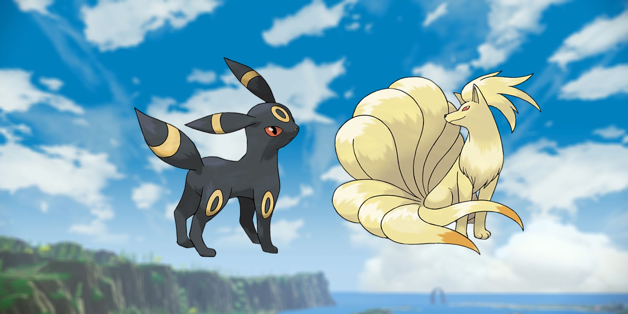 Фан-арт Pokemon Fusion сочетает в себе Ninetales и Umbreon