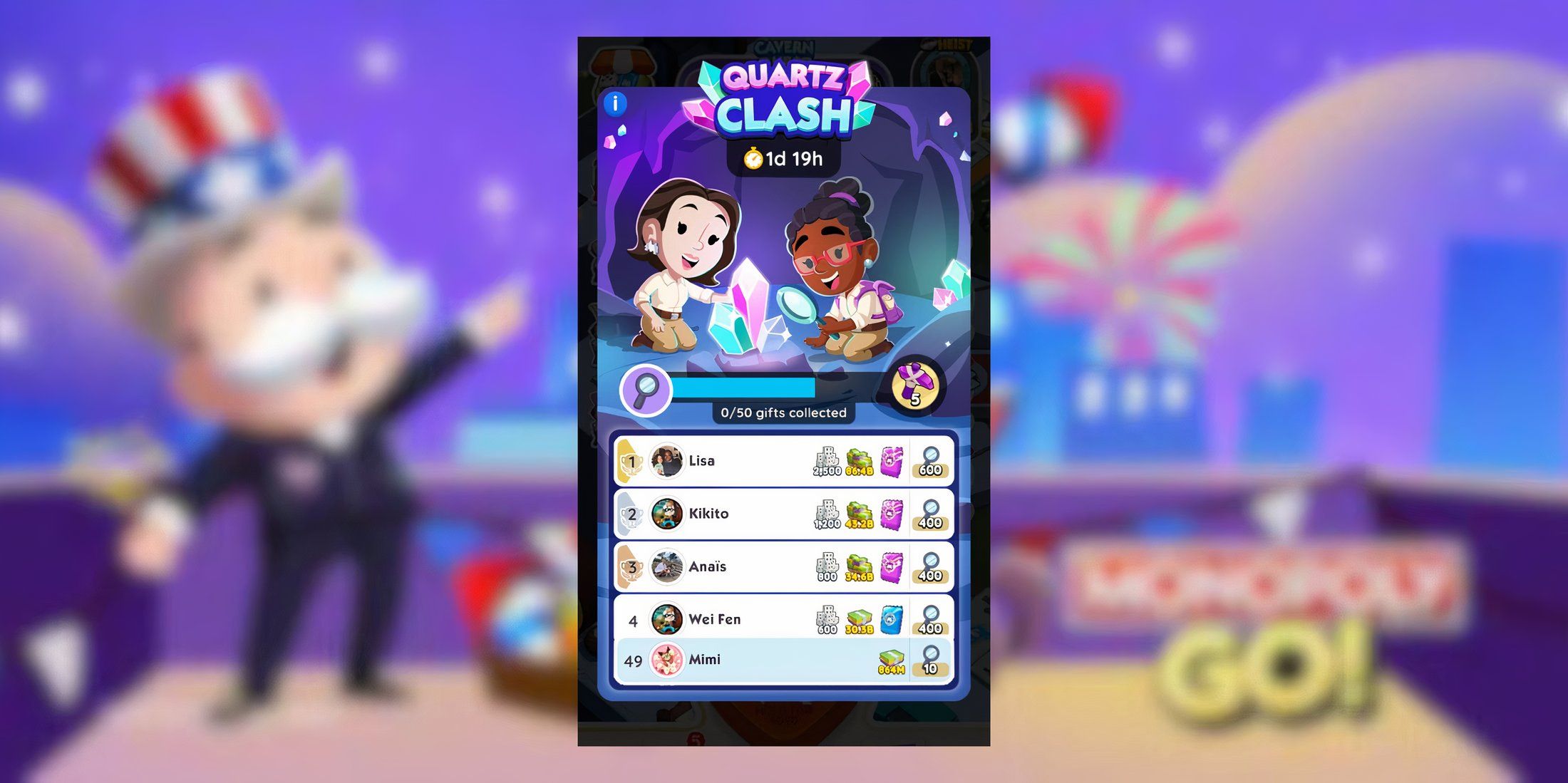 Monopoly GO: награды и этапы Quartz Clash