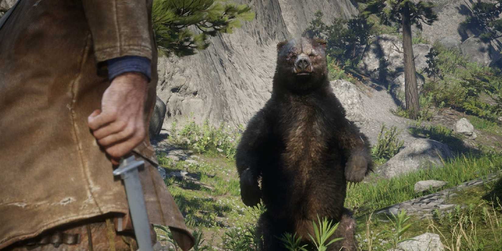 Red Dead Redemption 2 Arthur contra o urso lendário