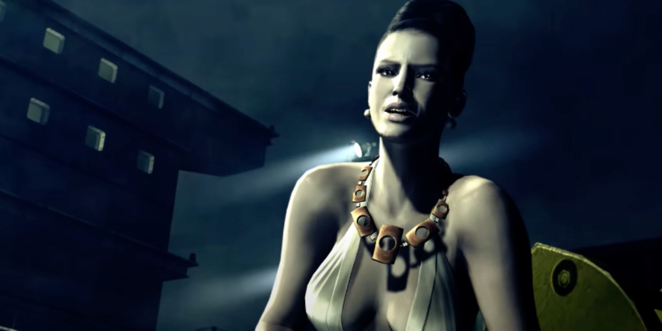 Excella Gionne about to transform in Resident Evil 5