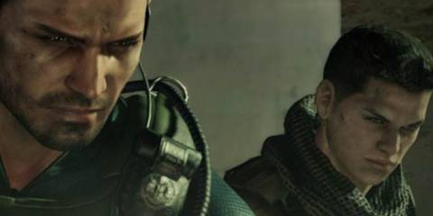 Chris and Piers looking at a computer monitor together