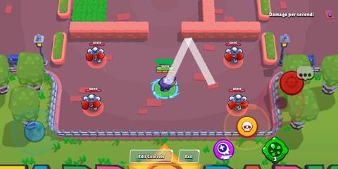 Rico aiming his attack off a wall in Brawl Stars