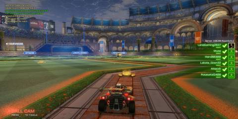 Driving on the field in rocket league