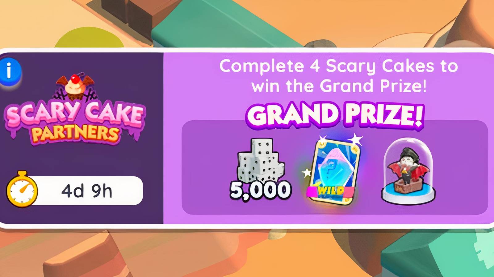 scary cake partners monopoly go 