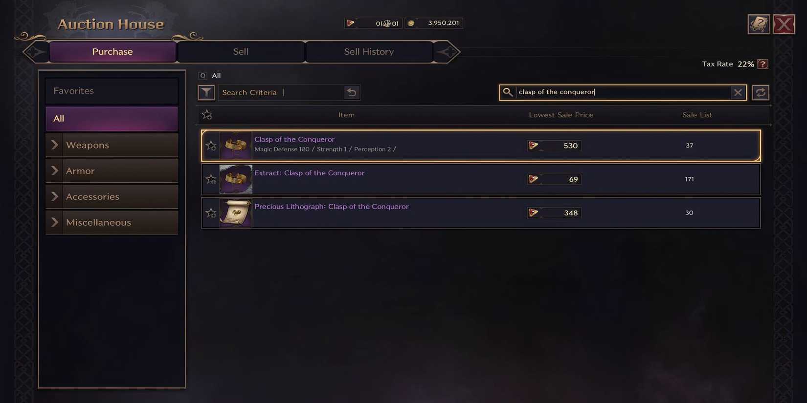 Throne and Liberty - Clasp of the Conqueror Auction House