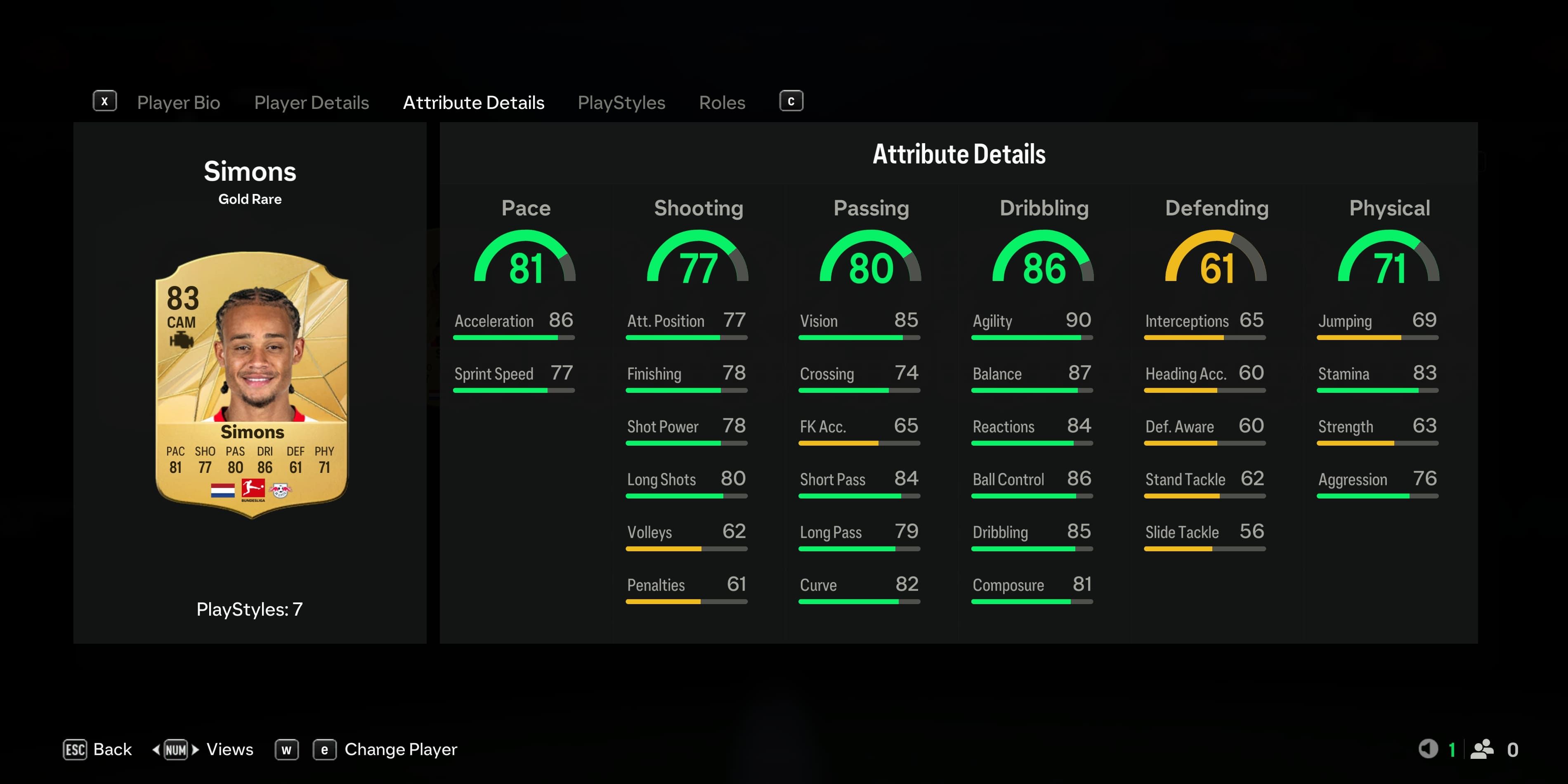 Xavi Simons Stats