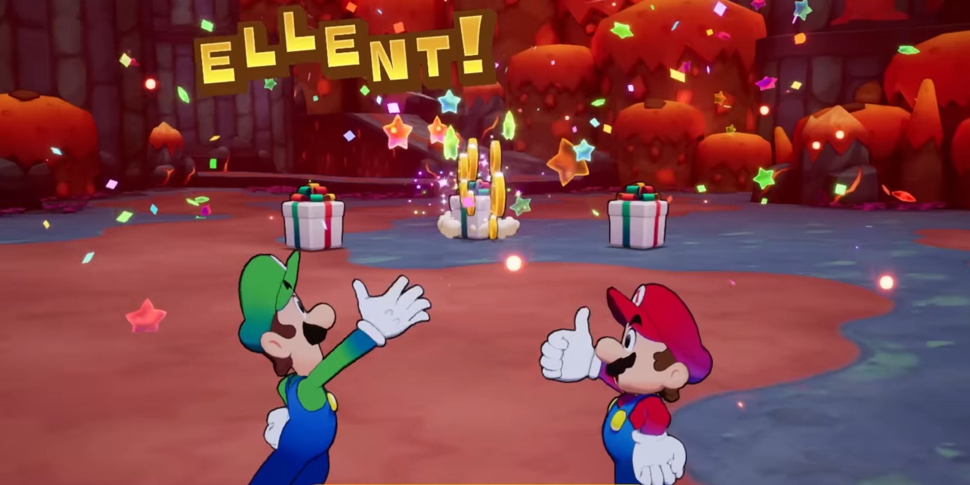 mario and luigi with presents