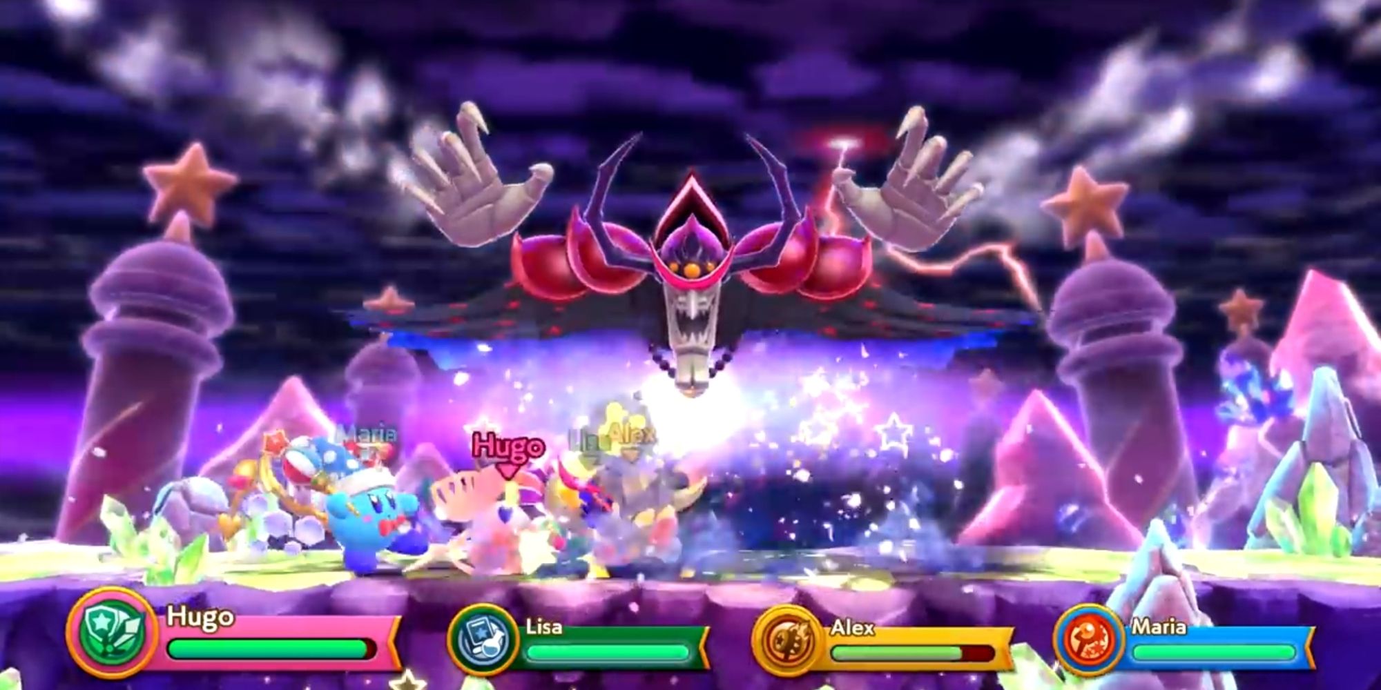Kirby team against ominous boss