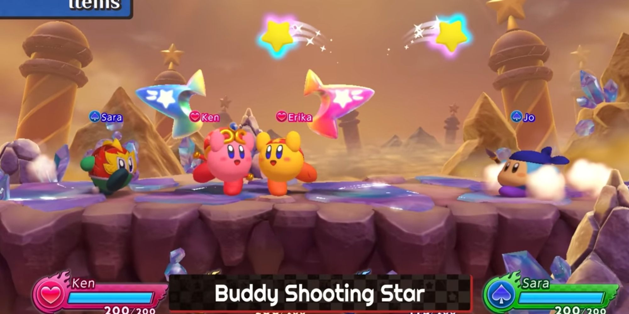 Kirby team using item