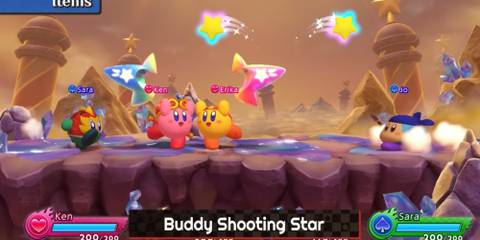 Kirby team using item