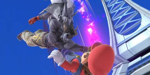 kazuya grabs mario in Super Smash Bros Ultimate