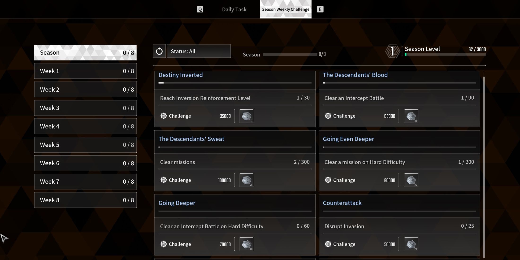 Seasonal Weekly Challenge in The First Descendant