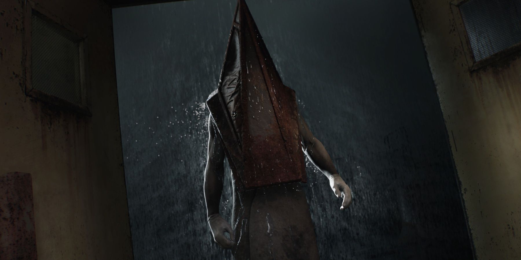 SH2R Pyramid Head standing in the rain