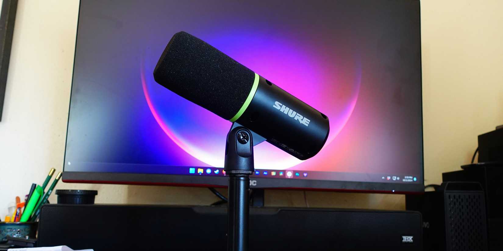 Shure MV6 on desktop stand