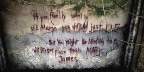 Silent Hill 2 - A quote on the wall written in blood