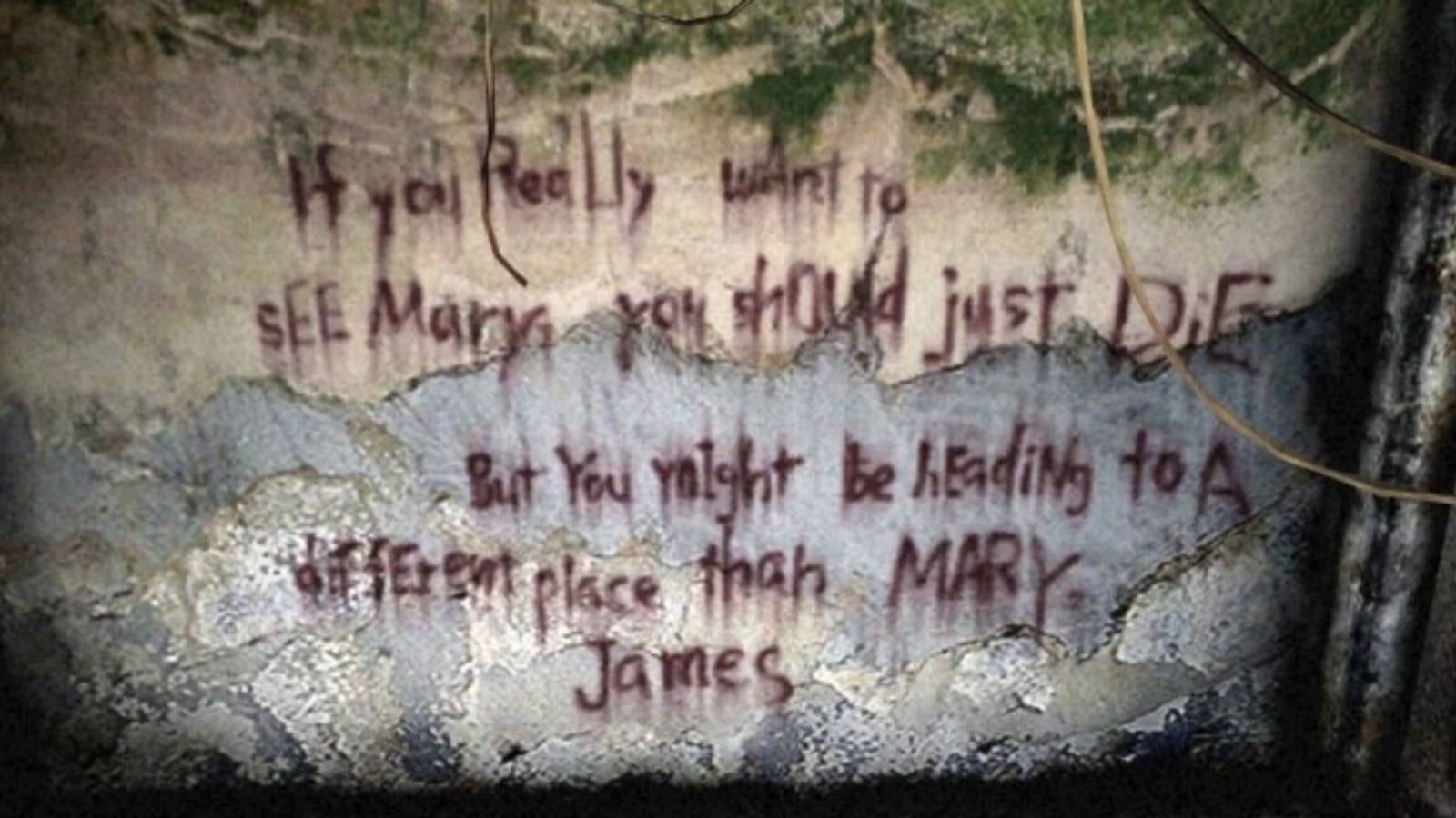 Silent Hill 2 - A quote on the wall written in blood