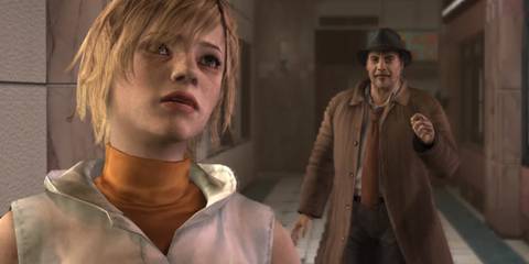 Silent Hill 3 - Heather standing in front of Douglas