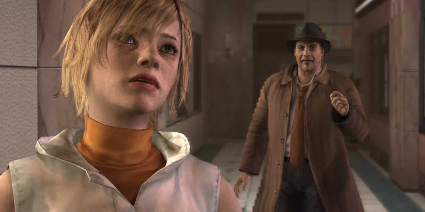 Silent Hill 3 - Heather standing in front of Douglas