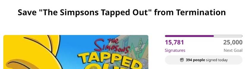 the simpsons tapped out change.org petition