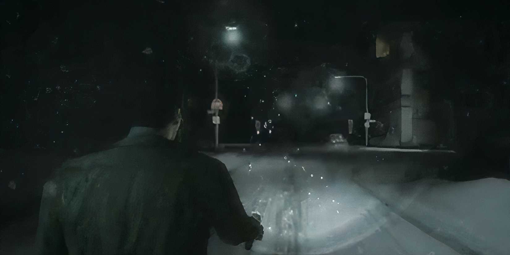 harry walking down a snowy street in silent hill: shattered memories
