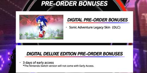 sonic x shadow generations pre-order bonus
