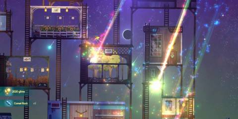 multicolored lightning striking down on Stella's ship