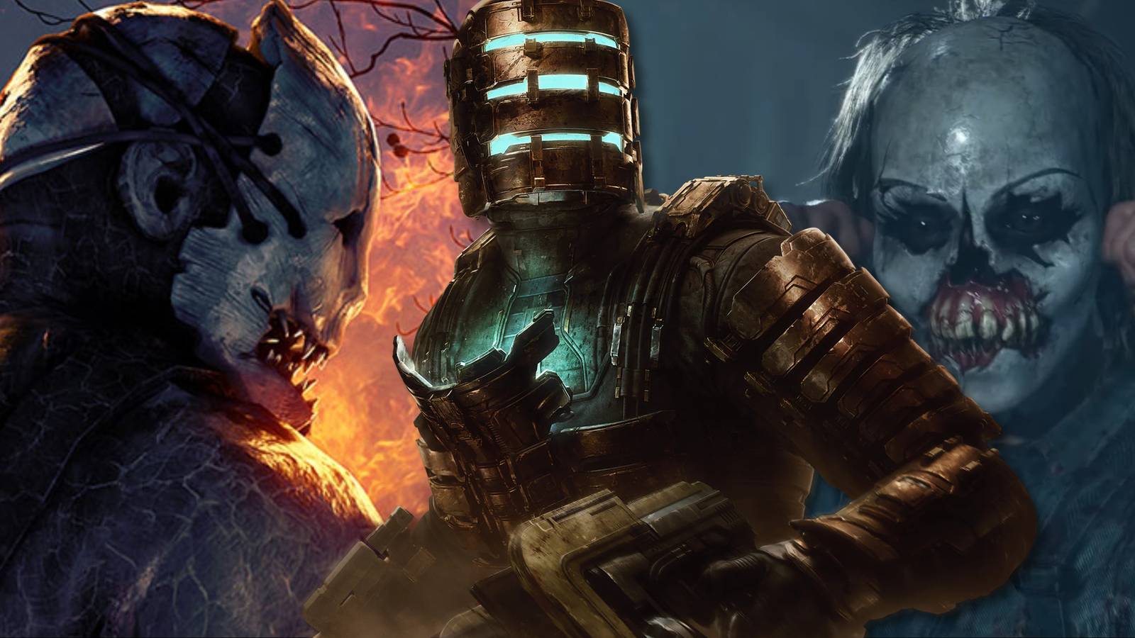 Split image of Dead By Daylight, Dead Space, and Until Dawn