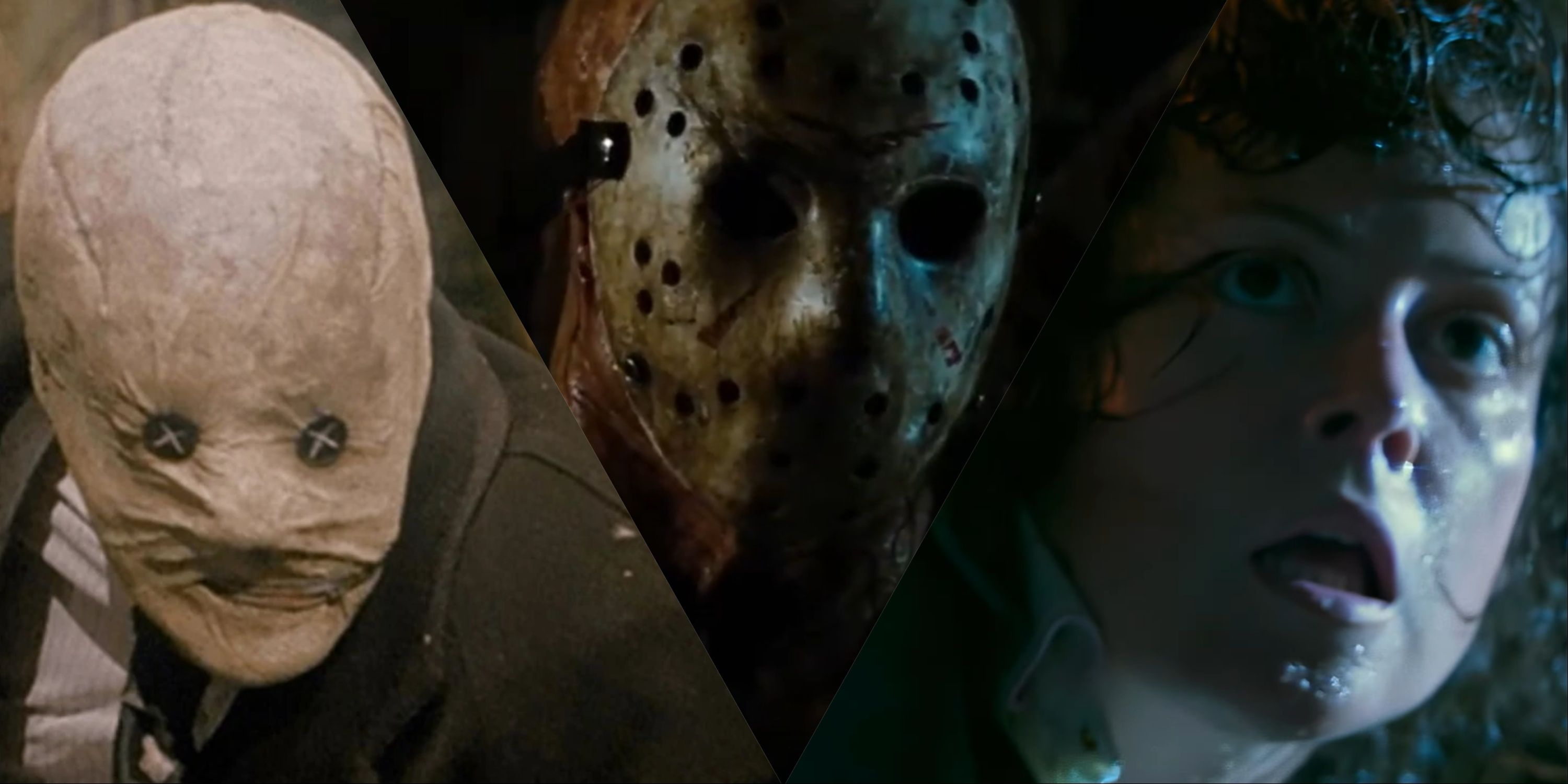 Split image of Nightbreed, Friday The 13th, and Alien