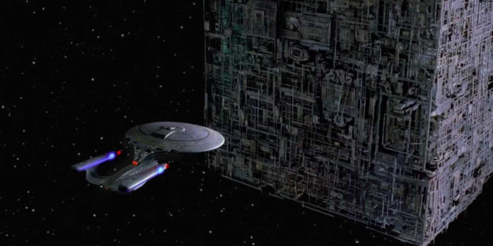 Star Trek Enterprise and Borg Cube