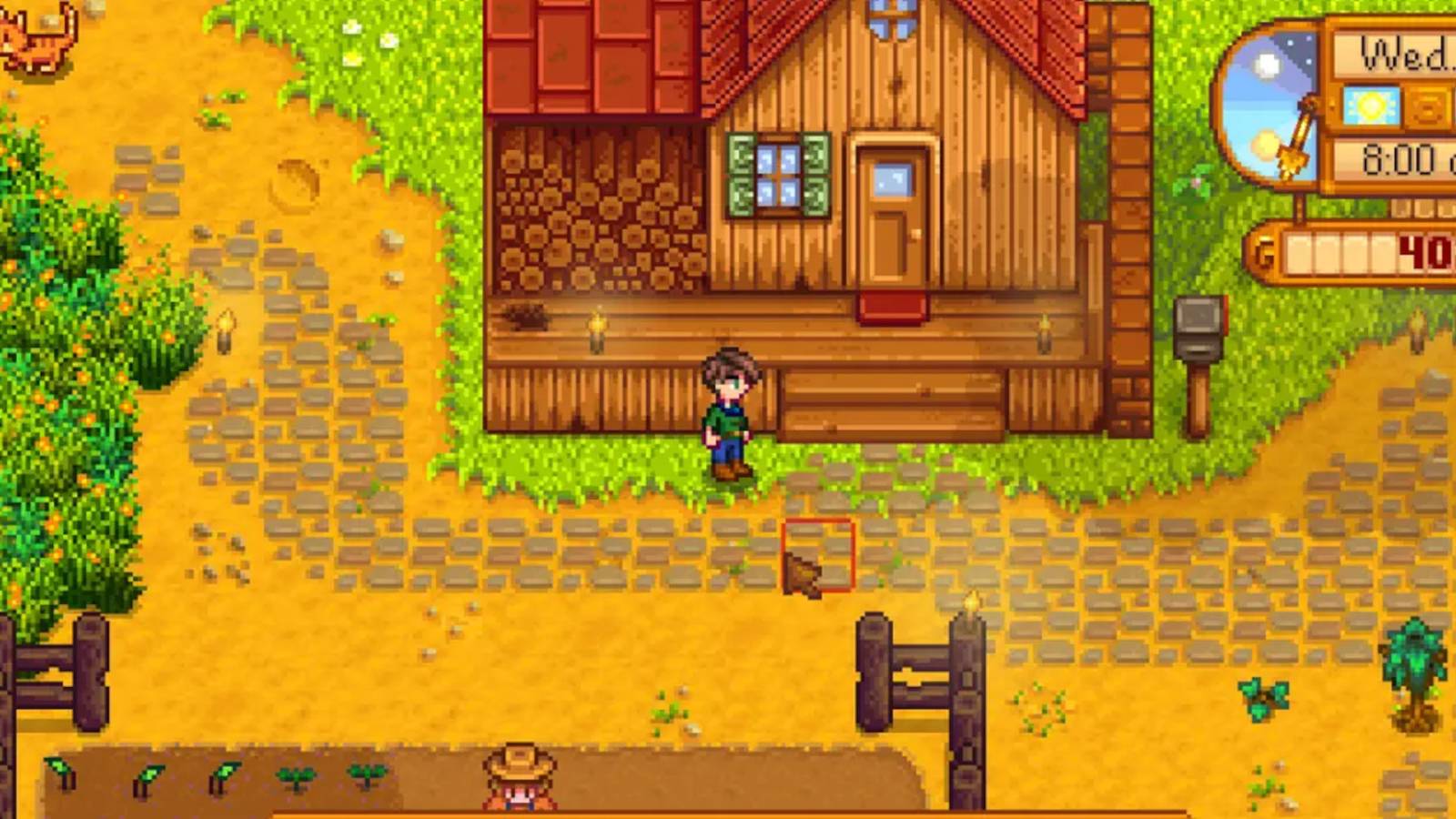 stardew valley farmer on farm
