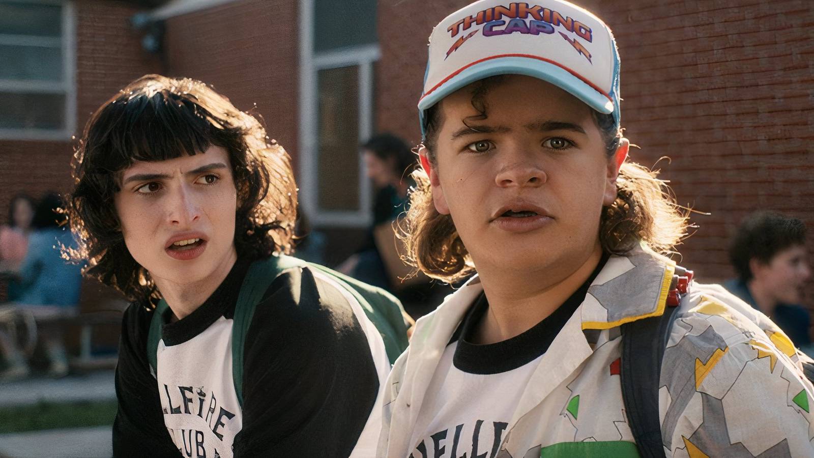 Mike Wheeler (Finn Wolfhard) and Dustin Henderson (Gaten Matarazzo) In Stranger Things